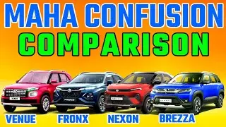 Maruti Brezza vs Maruti Fronx vs  vs Tata Nexon vs Hyundai Venue Comparison 2025|Brezza vs Fronx