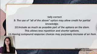 Test Construction (Ed 8 Assessment of Learning 1)