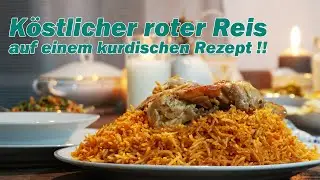 Köstlicher roter Reis auf einem kurdischen Rezept