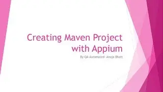 Create Maven Project with Appium
