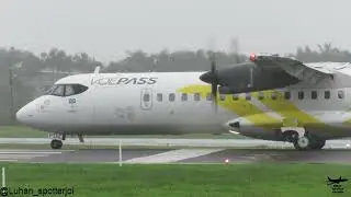 ATR 72-600 Passaredo-VoePass - (PR-PDZ) - Pouso e Decolagem com chuva em Joinville 16/07/2024