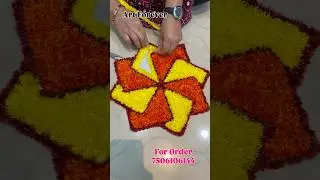 How to make simple woolen rangoli mat #rangoli #diwali #ganpati #ganpatibappamorya #woolen #trending