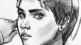 Expressive pencil portrait drawing process ✎