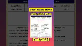 coast guard new vacancy 2023 #shorts #viral #news