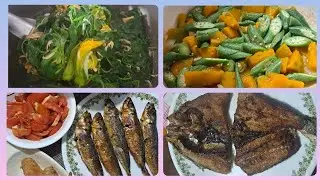 Dinengdeng,Ginisang kalabasa at okra,pritong tinapa At pritong daing na bangus  @LORELIE'S KITCHEN