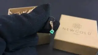!Подвеска 096363 из красного золота 585 пробы с изумрудом
