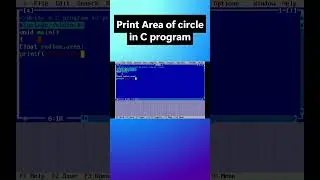 1️⃣Find Area of Circle in C 🟢 #shorts (Beginner Program)#cprogramming #diploma #coding #programming