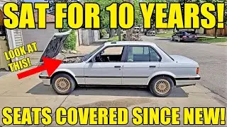 First Start Of The Abandoned E30 BMW! I Fixed The Engine For 5 Dollars & Discovered BRAND NEW SEATS!
