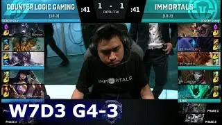 CLG vs Immortals | Game 3 S7 NA LCS Summer 2017 Week 7 Day 3 | CLG vs IMT G3 W7D3