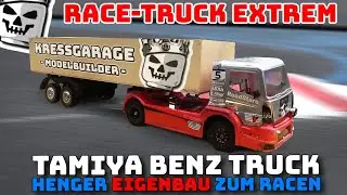 Hammer TAMIYA Race-Truck mir Racing Hänger Eigenbau RaceTruck Rennen Deluxe RC Hobby