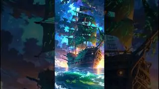 Sailing Through the Stars: A Bioluminescent Odyssey#LofiArt #ChillVibes #lofidesign