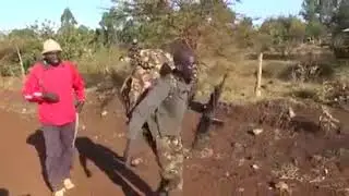 A Kenya Defence Forces recruit crying like a baby during training.