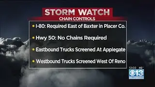 Chain Controls Going Into Effect On Sierra Highways
