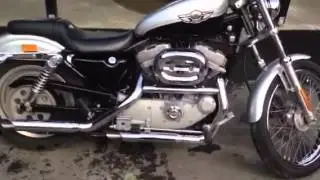 Sportster stock mufflers vs Emgo slash cut