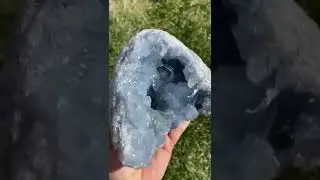 Raw Celestite Crystal Cluster Geode - No.43