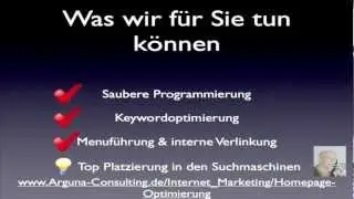 Homepage Optimierung f&uuml;r Google. SEO On-Page Optimierungen