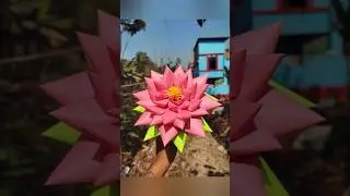 💫DIY Paper Lotus Flower Making🌷🌼#shorts#diy#lotus#papercraft#flowers