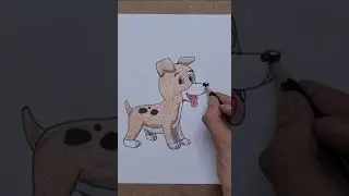 Dog Drawing (Outline & Using Pencils Colour's) -With Body Parts Name -Draw Easy & Fast -Watch More 👇