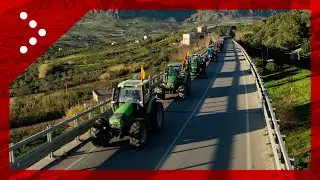 Sicilia, i trattori fanno rientro a San Cipirello dopo aver percorso la Palermo-Sciacca: video drone