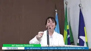 Fala da Vereadora Ana Paula na 44ª Sessão Ordinária