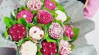 CupCake Arrangement  Ideas For Beginners| Icing Flowers | Rose |Cupcake Basket|Cupcake Bouquet