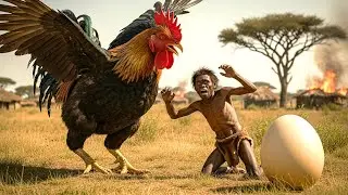 Life 4.8 Million Years Ago | Giant Prehistoric Chicken Attacks Primitive Homo Habilis Village