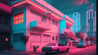 synthwave light pastel colors tokyo