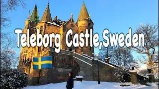 Teleborgs slott/Castle, Sweden in winter. Di bangun pada akhir abad 19 ditepi danau Trummen.