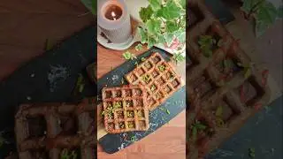 Cheesy tofu waffles 🧇 #food #asmr #recipe #homemade #wheat #tofuwaffles