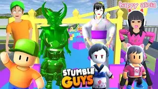 Yuta Mio Lomba Parkour Stumble Guys Ketemu Si Otot Menang Dapat Gems🤣😱| Sakura School | Happy Alicia