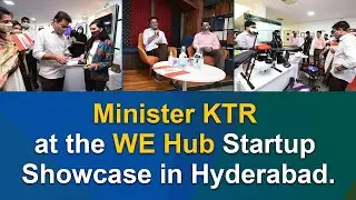 Minister KTR at the WE Hub Startup Showcase in Hyderabad.