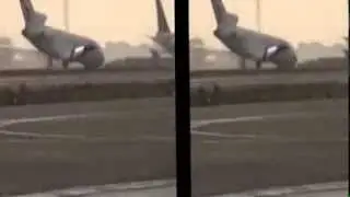 Iran air Boeing 727 crash lands with stuck nose gear (plane crash)