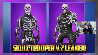 NINJA REACTS TO NEW SKULL TROOPER V2 SKIN! ULTRA RARE Fortnite Highlights 1
