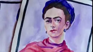 Make Fans With Watercolor Paintings: Freda Kahlo