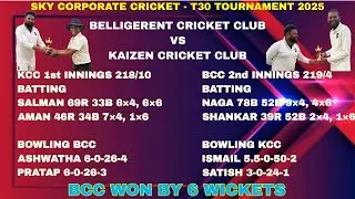 BELLIGERENT CRICKET CLUB VS KAIZEN CRICKET CLUB, 12/4/25, SKY CORPORATE T30 TOURNAMENT, RUNS ACADEMY