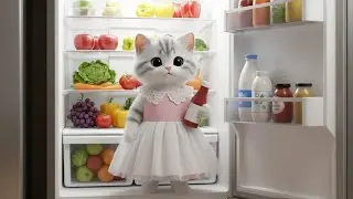 Tiny Kitten Makes French Fries at Midnight 🌙🐱 | Cutest Cooking & Bedtime Story Ever