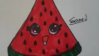 Kawwai Watermelon Slice Art Tutorial