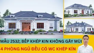Mẫu 2532- Nhà Cấp 4 Mái Nhật 4 Phòng Ngủ Tinh Tế Cho Con Trưởng, Không Gian Thờ Tự Trang Nghiêm
