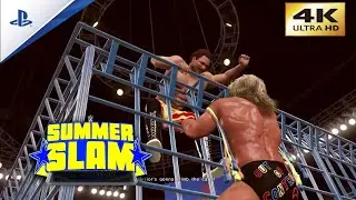 Rick Rude vs. Ultimate Warrior in a Steel Cage match. WWF SummerSlam 1990. WWE 2K15 4K.