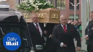 Barry Chuckle's funeral procession arrives at Rotherham Football Club