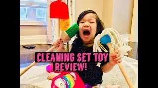 Kids playing with cleaning set toy from Melissa and Doug - toy review!