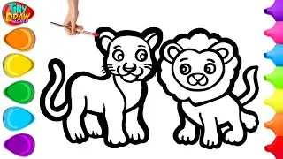 🦁🐯 Как нарисовать милого льва и тигра | Простой пошаговый урок