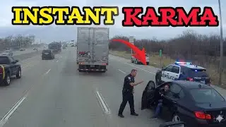 Cop's Perfect Timing Leaves Reckless Driver Speechless!! CONVENIENT COP