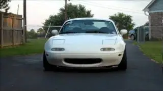 White Slammed Miata