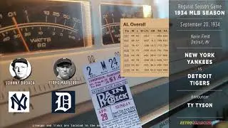 1934-Sep-20 &bull; NYY/DET &bull; New York Yankees vs Detroit Tigers - Classic Baseball Radio Broadcast