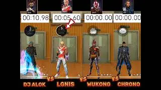 ALOK VS IGNIS VS WUKONG VS CHRONO CHARACTER SKILLS TEST FREE FIRE GARENA FREE FIRE