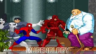 Spider-Man, Punisher, Elektra & Daredevil vs Kingpin - Boss Fight - MUGEN