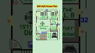 800 Sqft 2 BHK House Plan / Modern 2 BHK House Plan