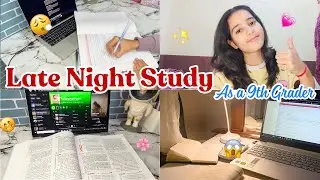 Late Night Study Vlog As a 9th Grader | Half day gone! Late night on | Productive Study Vlog 🙌💗