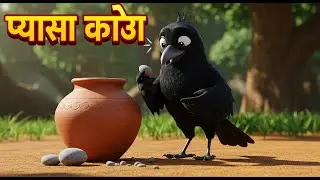 प्यासा कौआ की कहानी | Thirsty Crow Moral Story in Hindi | बच्चों की शिक्षाप्रद कहानी